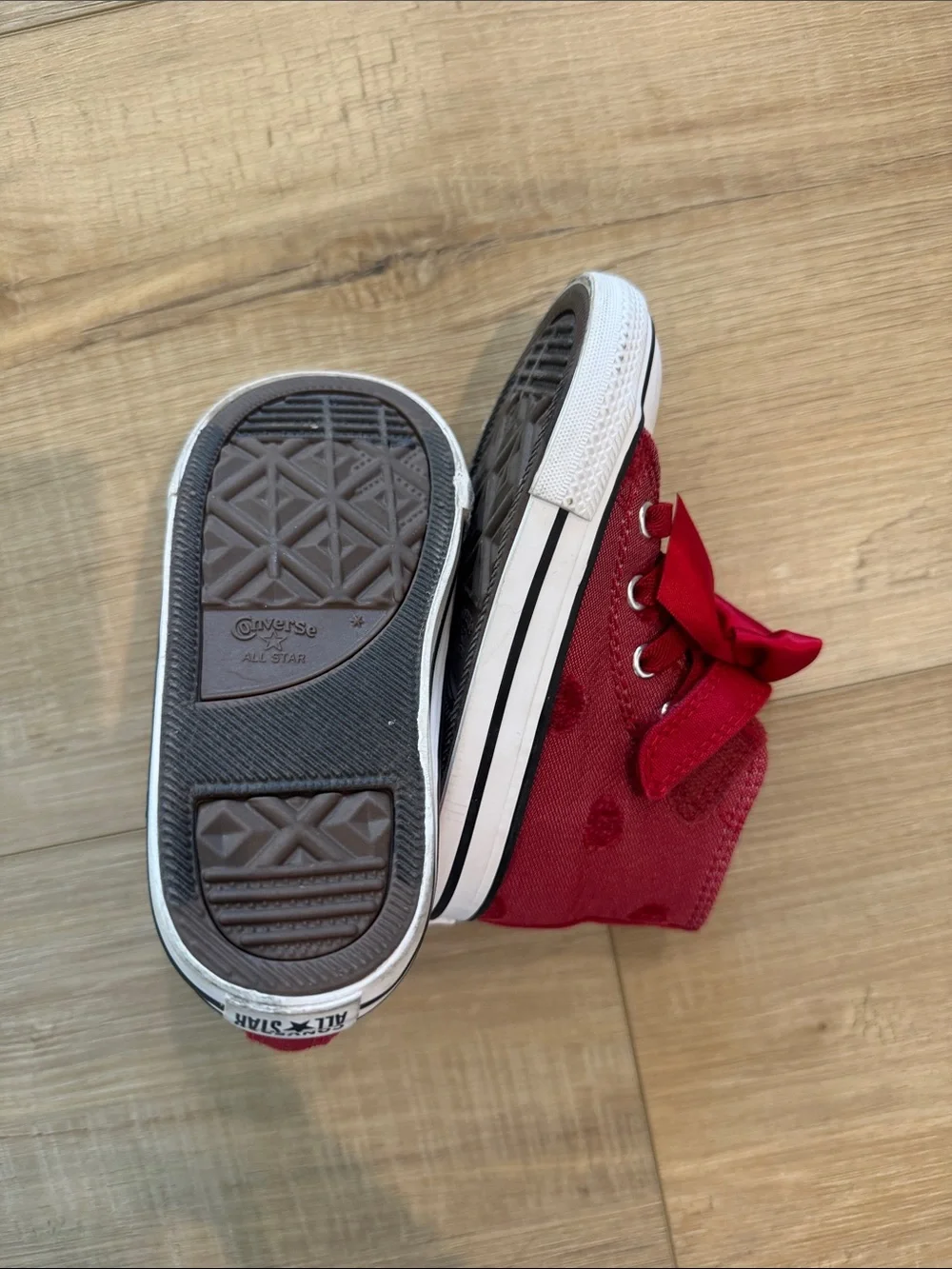 Converse Kids Red High-Top Sneakers with White Toe
